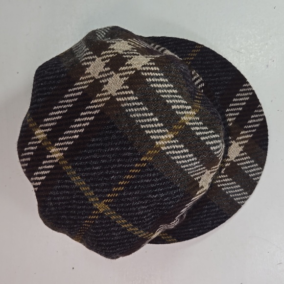 Plaid Newsboy Cap - Brown and Cream - Picture 8 of 11